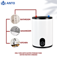Anto pemanas air elektrik, pemanas air panas elektrik 1500W 2000W 15L, Penyimpanan tangki Enamel untuk dapur & mandi