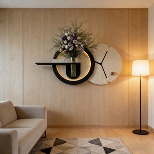 Peinture décorative d'entrée, tableau mural 3D crémeux pour salon, nouveau type de peinture murale LED en pierre de grès nourrissante aux fleurs - Product Image 4