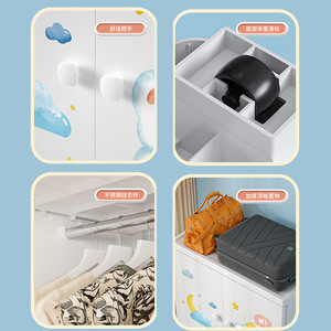 Armario de plástico con diseño de oso de dibujos animados para niños, organizador de ropa para niños, armario de almacenamiento para dormitorio, venta al por mayor - Product Image 6