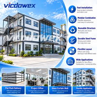 VICDOWEX Vicdowex-DB1 Bureau Conteneur Modulaire Préfabriqué à Montage Rapide avec Mur Rideau en Verre Design Contemporain Portable