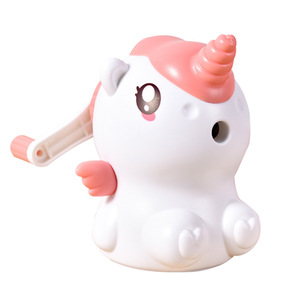 Taille-crayon manuel à manivelle Dingbang Unicorn pour enfants, usage scolaire, couleur blanc rose, modèle plastique 8691 - Product Image 4