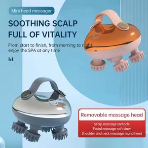 แปรงนวดศีรษะซิลิโคนแบบชาร์จไฟได้ แปรงนวดผมซิลิโคนนุ่ม ดูแลหนังศีรษะ แปรงนวดผมไฟฟ้า - Product Image 3