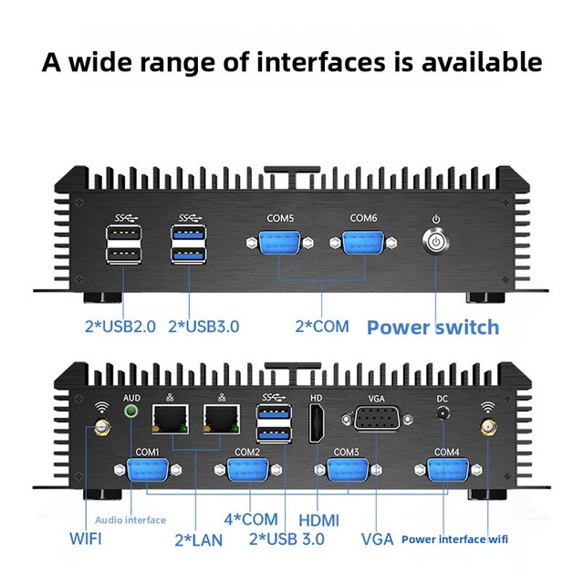 Core Fanless Mini Industrial Computer I3/i5/I7 Intel SSD 3-Year Warranty DDR3 USB Industrial Control Host