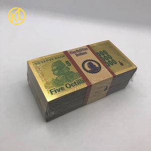 Billete de Banco de Oro de Zimbabue Personalizado de Un Trillón de Yottalillones de Dólares con Impresión UV - Product Image 6