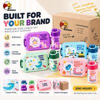 Ensemble de boîtes à lunch pour enfants Beeman avec bouteille d'eau, boîte à lunch bento portable pour l'école, récipient alimentaire en plastique, impression personnalisée OEM ODM