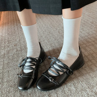 Nouvelle Collection 2026 – Ballerines Mary Jane à Bout Rond et Lacets, Motif Pois Frais, en Crin de Cheval, Coupe Basse, Idéales Automne-Hiver