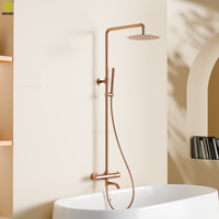 Mitigeur de douche en acier inoxydable 304 bain à effet pluie Ensemble de douche thermostatique mural pour salle de bain