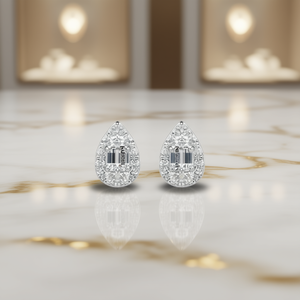Orecchini Kloudein in oro bianco con diamanti taglio a pera colore D naturali certificati GIA, gioielli classici da donna per matrimonio - Product Image 2