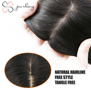 Entièrement tricoté à la main pour les <span class=keywords><strong>personnes</strong></span> atteintes de chimiothérapie ou d'alopécie du cancer, cheveux humains Remy Hair Woman Topper - Product Image 4