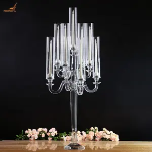 Hot Sale 9 Arms Crystal Glass Candle Holders Wedding Party Decoration Centerpieces