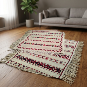 Handmade Bohemian Geometric Pattern Eco-friendly Straw <b>Rugs</b> with Customizable Sizes and Colors - Product Image 2
