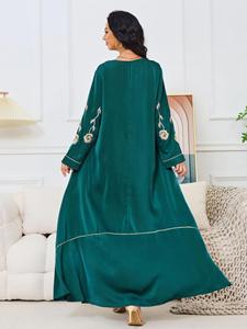 Abaya, Caftan, Galabeya, Jilbab brodé pour femmes égyptiennes, Vêtements arabes musulmans, Robe Jelbab, Robes <span class=keywords><strong>Khaleeji</strong></span> Jalabiya pour l'islamisme - Product Image 4