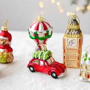 Décorations de Noël transfrontalières Pendentifs Ornements Boules de <span class=keywords><strong>verre</strong></span> Vieil homme Bonhomme de neige Décoration d'arbre de Noël Pendentifs - Product Image 2