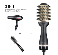Sèche-cheveux et lisseur en une seule étape Brosse lissante pour cheveux Brosse lissante pour cheveux pour lisser, boucler, coiffer et sécher