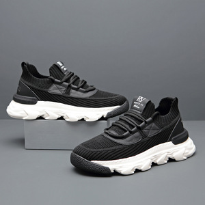รองเท้าวิ่งผู้ชายพื้นหนา ไซส์ 45 ขนาดใหญ่ แฟชั่น ระบายอากาศได้ดี ผ้าตาข่าย มีเชือกผูก รองเท้ากีฬาลำลอง รองเท้ากีฬากลางแจ้งสำหรับผู้ชาย - Product Image 4