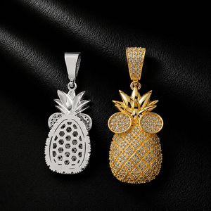 Oferta Especial: Collar de Hombre Hip Hop con Colgante de Piña de Dibujos Animados de Latón y Circones, con Gafas y Efecto Iced Out, Joyería Urbana al por Mayor - Product Image 6