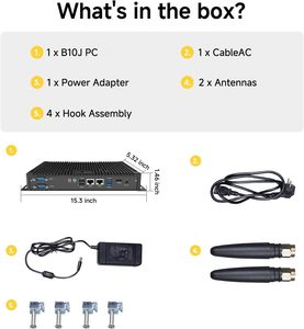 Nueva Mini PC sin Ventilador, 12 Núcleos, Celeron N5100, Windows 11 Pro, DDR4, 2xUSB3.0, 2xRS232, 2xLAN, BT5.0/WiFi de Doble Banda, Negra, VR - Product Image 6