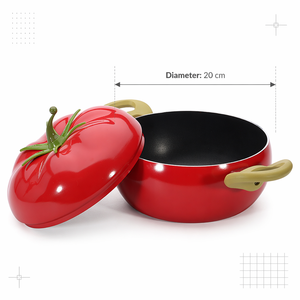 Olla para Sopa <span class=keywords><strong>de</strong></span> Gran Capacidad, Antiadherente, <span class=keywords><strong>de</strong></span> Cerámica y Acero Inoxidable, con Doble Asa en Forma <span class=keywords><strong>de</strong></span> Fruta, Apta para Lavavajillas - Product Image 2