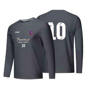 เสื้อแขนยาวสำหรับผู้ชายเสื้อฟิตเนสโพลีเอสเตอร์เข้ารูปเล่นกีฬา - Product Image 5