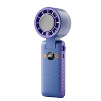 Ventilateur portable pliable M8 à affichage numérique, recharge USB, haute vitesse, 3000 mA, avec fonction de refroidissement par glace pour voiture, en plastique
