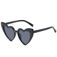 Lunettes de soleil mignonnes en forme de cœur pour femmes, rose et noir, tendance 2024, lunettes de soleil œil de chat colorées, monture rétro, lunettes de fête