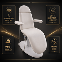 Lit de beauté électrique à 3 moteurs, dossier et repose-jambes réglables, base métallique, capacité de charge de 200 kg, télécommande, hauteur réglable, salon de beauté, spa