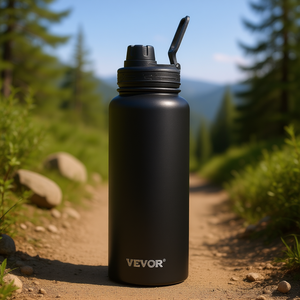Bouteille d'eau isotherme en acier inoxydable Vevor 40 oz avec bouchon à large ouverture, noire, pour la randonnée et le camping - Product Image 2