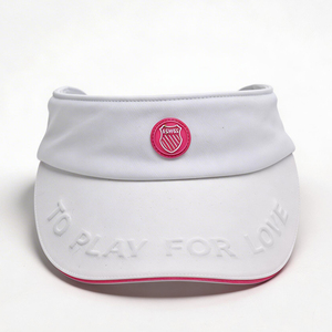 White Sports Sun Visor with Pink Trim-UPF50+ Quick Dry Tennis/Golf Visor <b>Hat</b> for Unisex Fashion Custom Logo Option - Product Image 4