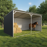 Abri moderne en métal pour bétail LS1912-H317, remise extérieure, abri pour chevaux et moutons, garage pour voiture, rangement pour vélos, résistant aux intempéries
