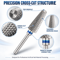 Fraise à ongles en carbure de tungstène 5 en 1 de 6,0 mm à coupe croisée pour le retrait de gel et d'acrylique, lime électrique professionnelle, marque privée OEM