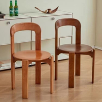 Chaise de salle à manger en bois massif, style nordique moderne et minimaliste, luxe léger, vintage, portable et empilable pour la maison et le bureau