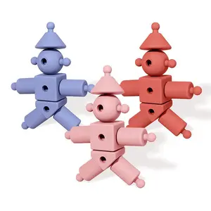 장난감 사람들 세트 미완성 실리콘 피규어 키트 로봇 어린이 조기 학습 인형 장난감 가정 장식