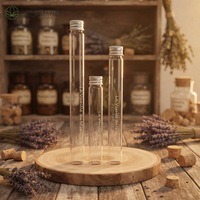 Contenants de stockage en verre pour tubes à essai, bouteilles à épices vides, pots en verre avec couvercle en aluminium