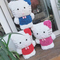 Bunga Abadi Kt Cat Rose Bear Sabun Bunga Kucing Hadiah Hari Valentine dari Pabrik yang Kuat untuk Pacar untuk Wisuda Paskah