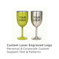 Gobelet à vin isotherme promotionnel de 10 oz en acier inoxydable 304, écologique, durable et portable, avec logo personnalisé gravé au laser
