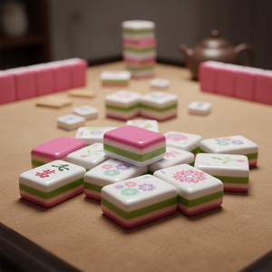 โรงงานขายส่งโดยตรง ชุดไพ่นกกระจอกอะคริลิคสีชมพูอ่อนแบบพับได้ ยี่ห้อเฟิงไช่ สไตล์อเมริกัน 160 แผ่น - Product Image 2