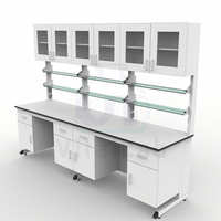 Usine de meubles commerciaux produit un meuble de laboratoire en métal blanc résistant aux alcalis de 10 pieds pour un centre de santé moderne