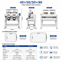 Machine à broder à double tête multifonction automatique pour broderie de casquettes plates et vêtements, nouveau moteur pour ateliers de confection