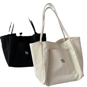 Wholesale Simple Design Casual Plain Reusable Shopping Shoulder <b>Bag</b> Cotton <b>Canvas</b> <b>Tote</b> <b>Bags</b> for Women - Product Image 1