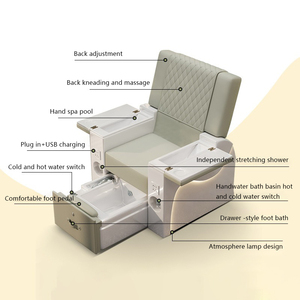 Chaise de salon de beauté multifonctionnelle 4-en-1 avec fonction massage, soin des ongles, extensions de cils et bain de pieds - Product Image 2