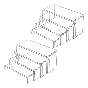 Biểu tượng tùy chỉnh rõ ràng Acrylic hiển thị risers Showcase cho bán lẻ đứng cupcake đứng món tráng miệng đứng