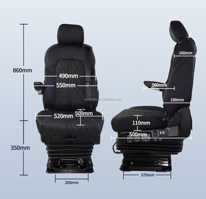 Asientos VIP Ajustables de Cuero de Lujo YSR 714-1P para Autocaravanas, Furgonetas y Autobuses, Asiento Cama Plegable Impermeable - Product Image 3