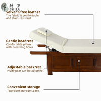 Table de massage chauffante électrique ShiLu, 1 ou 2 moteurs, lit de beauté en cuir PU, cadre en bois, éponge haute densité, chauffage intégré, design moderne