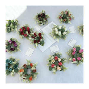 Anillo de flores de 30 cm, 1 ramo de flores artificiales hecho a mano de 32 cm para graduación, Navidad o Año Nuevo chino, flores sintéticas - Product Image 2