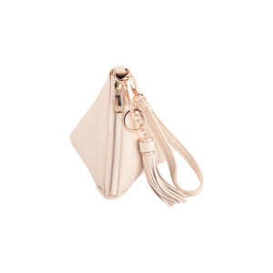Pyramid Shape Tassel <b>Wristlet</b> Leather Bag - Product Image 3