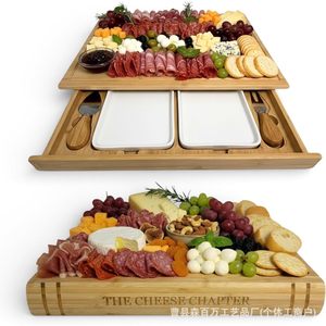 Tabla de Quesos de Madera The Cheese Chapter con Cajón para Guardar Cubiertos, Ideal para Servir en Fiestas - Product Image 1