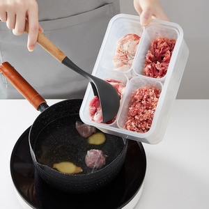 Plastic <b>Box</b> Bins <b>Kitchen</b> 4 Grid Scallion and Ginger Meat Fridge Food Fruit <b>Storage</b> & Dispensers Container Food Meat <b>Storage</b> - Product Image 2
