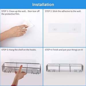 ANAHOOK moda acero inoxidable 304 adhesivo baño <span class=keywords><strong>cocina</strong></span> ducha Caddy caja de almacenamiento con gancho - Product Image 3