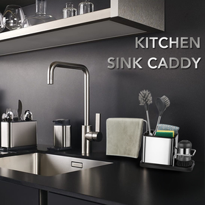 Masthome March Expo Nouveau design Organisateur d'évier bien rangé en acier inoxydable Évier <span class=keywords><strong>de</strong></span> cuisine Caddy Séchoir à serviettes - Product Image 6