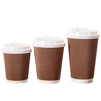 Gobelet en papier biodégradable à double paroi à usage unique de 8 oz, 10 oz, 12 oz, 16 oz avec logo personnalisé pour café/boissons chaudes ou froides